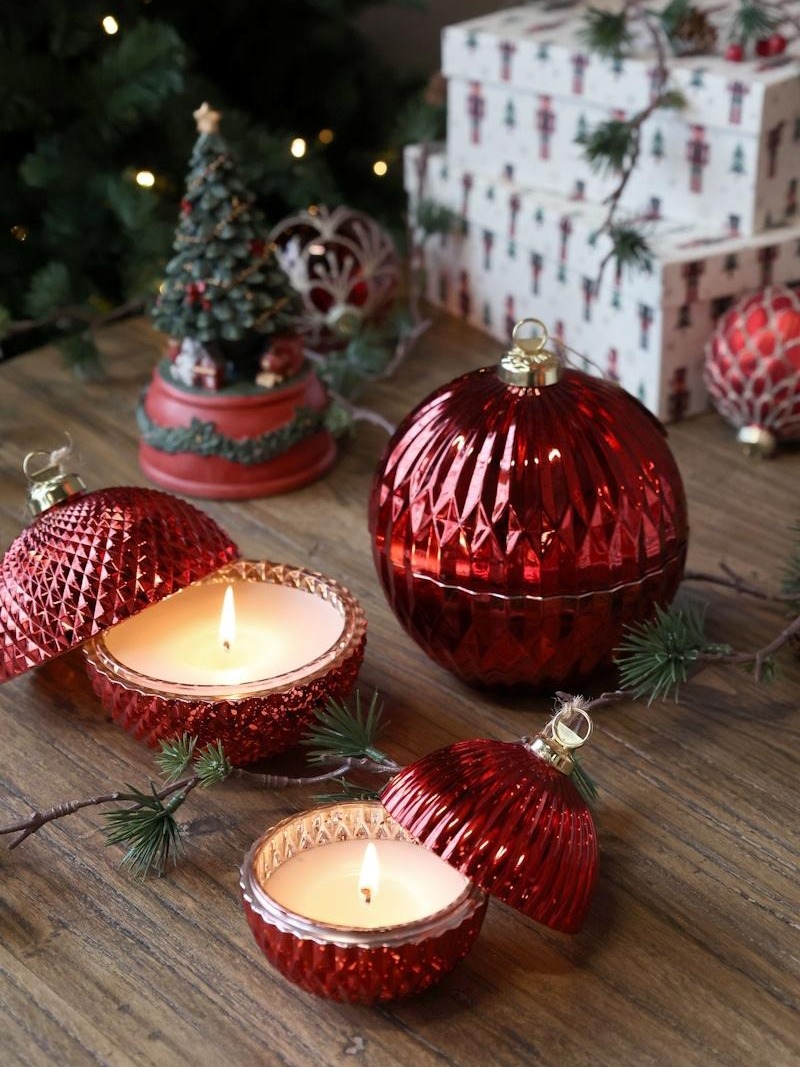 Chic Antique julekuler med stearinlys