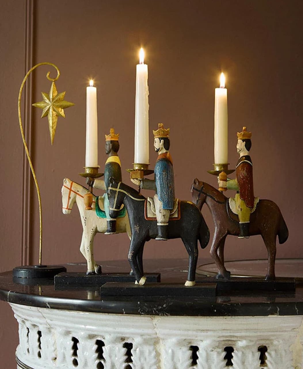 Bungalow Figurer Lysestaker De-tre-vise-menn