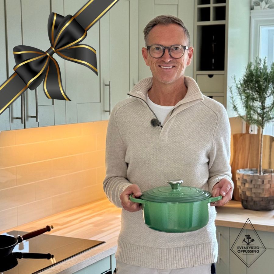 Halvor Bakke med Le Creuset gryte fra eventyrlig innspilling-episode