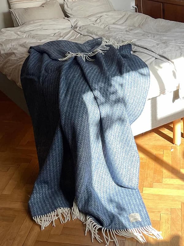 Elvang ullpledd Hope blå