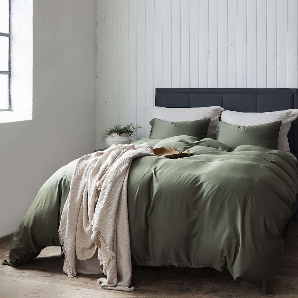 Nydelig, grønt sengesett