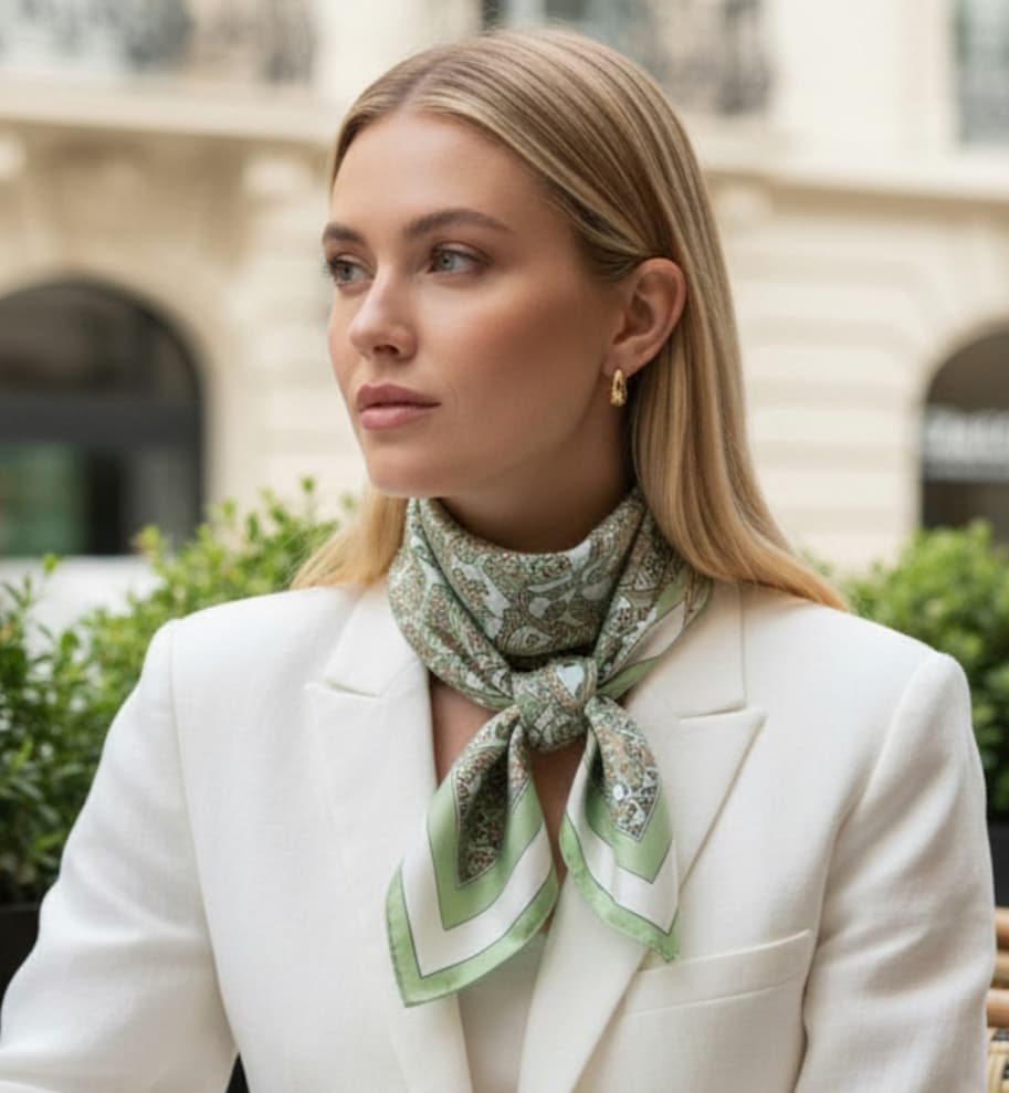 Silkeskjerf grønntoner