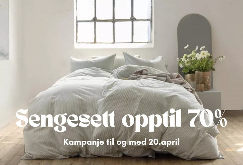 Sengetøy opptil 70% rabatt