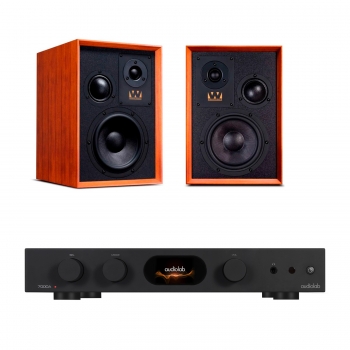 Kit Stereo Audiolab 7000A + Wharfedale Super Denton (Mahogany)