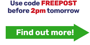 Use code FREEPOST before 2pm tomorrow