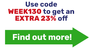 Use code WEEK130 to get an EXTRA 23% off