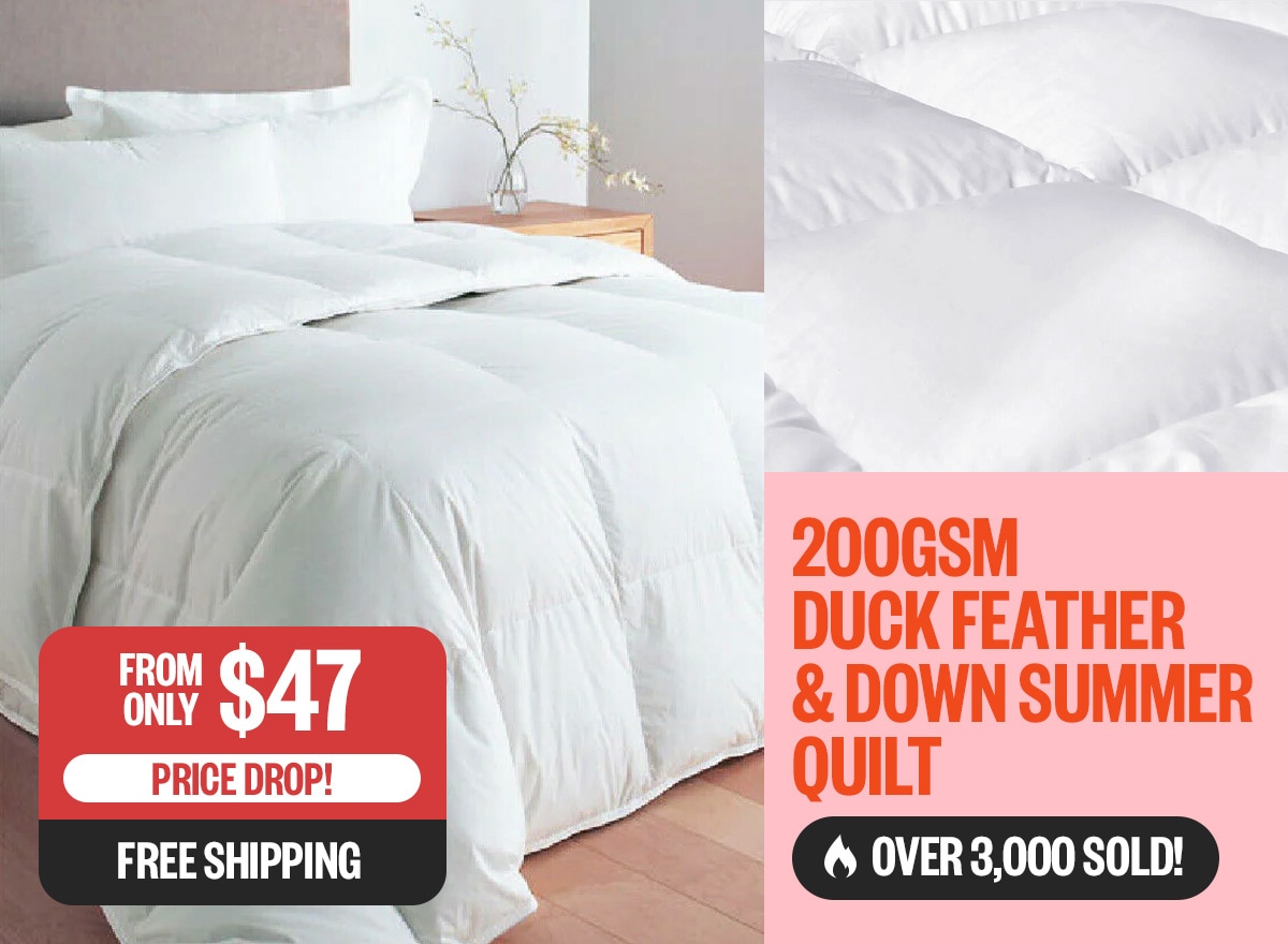 SPD | 200GSM Duck Feather & Down Summer Quilt | 