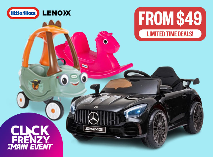 CLICK FRENZY: Limited Time Deals! | From $49 | Logos: Little Tikes, Lennox