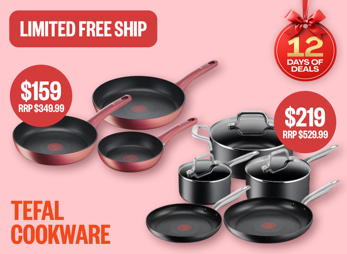 12 DAYS OF DEALS: [R] (3X pan) RRP $349.99 | $159 | (pots) RRP $529.99 | $219 | Limited Free Ship