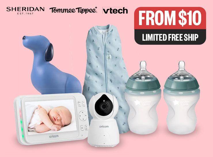 From $10 | Limited Free Ship | Logos: Tommee Tippee, Sheridan, VTECH