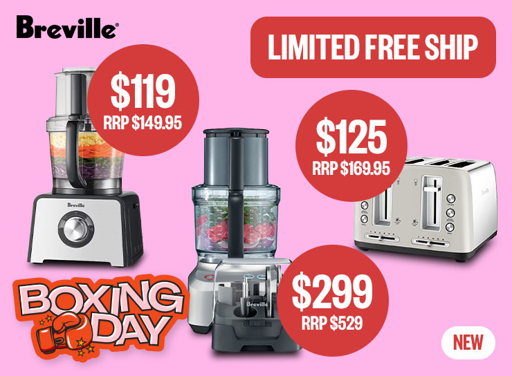 BOXING DAY EA: (Wiz) $149.95 | $119 | (11+ )RPP $529 | $299 | (toaster) RRP $169.95 | $125 | Limited Free Ship | Logo: Breville | Badge: New