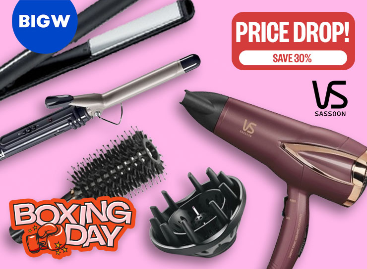 BOXING DAY: Price Drop! | Save 30% | Logos: BIG W, VS Sassoon