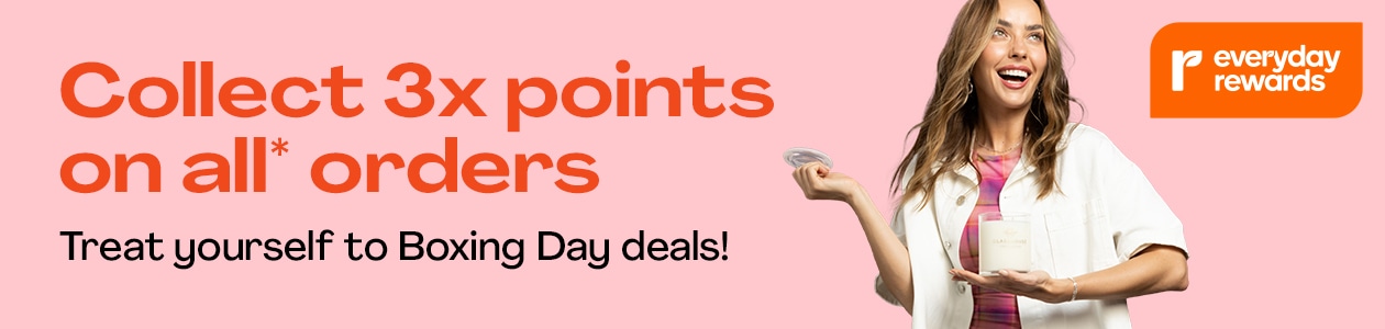 Everyday Rewards. Collect 3x Everyday Rewards Points on all* orders* - Treat yourself to Boxing Day Deals