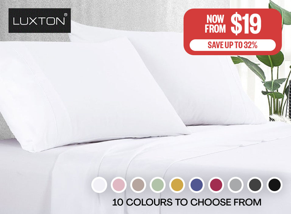 Now From $19 | Save Up To 32% | Logo: Luxton | 10 Colours to choose from (swatches)