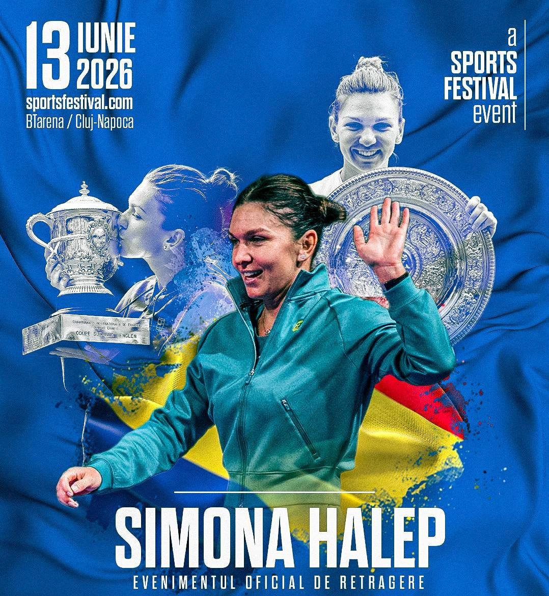 simona halep evenimentul oficial de retragere 13 iunie 2026 bt arena cluj napoca html