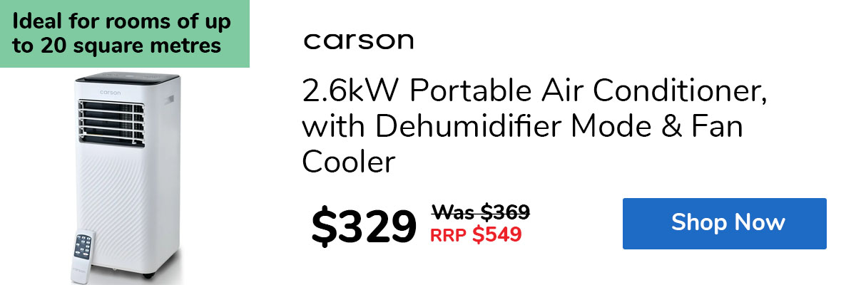 2.6kW Portable Air Conditioner, with Dehumidifier Mode & Fan Cooler