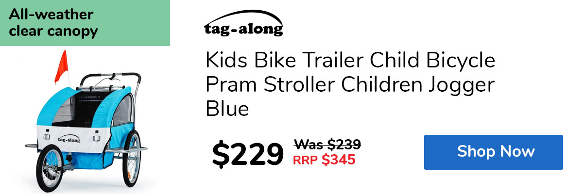 Kids Bike Trailer Child Bicycle Pram Stroller Children Jogger Blue