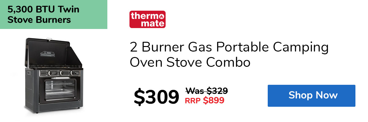 2 Burner Gas Portable Camping Oven Stove Combo