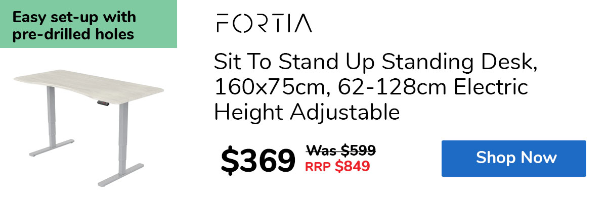 Sit To Stand Up Standing Desk, 160x75cm, 62-128cm Electric Height Adjustable