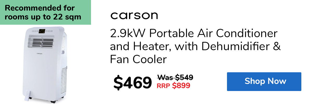 2.9kW Portable Air Conditioner and Heater, with Dehumidifier & Fan Cooler