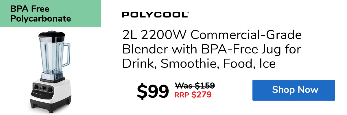 2L 2200W Commercial-Grade Blender with BPA-Free Jug for Drink, Smoothie, Food, Ice