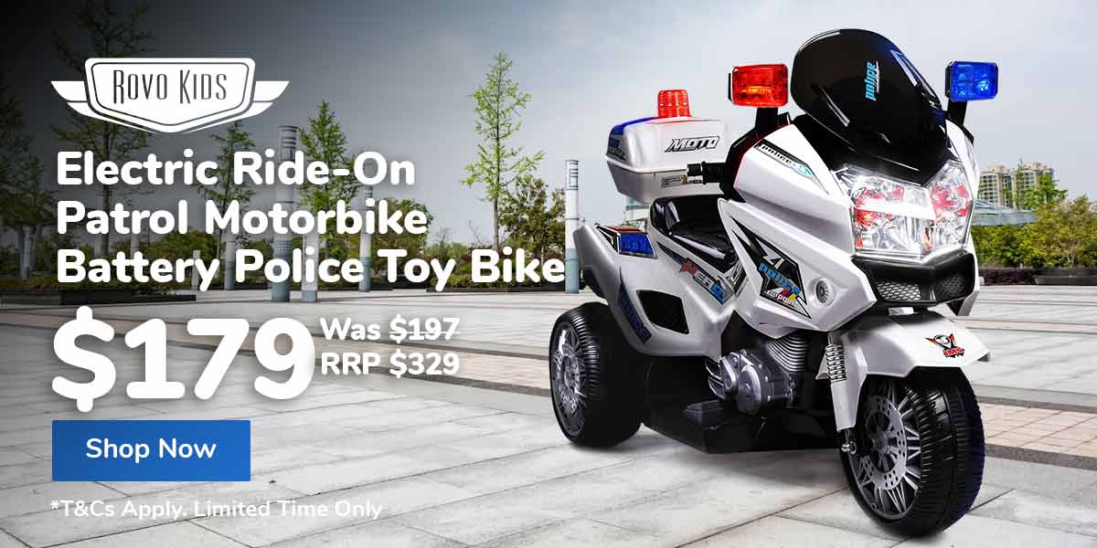 Electric Ride-On Patrol Motorbike Battery Police Toy Bike