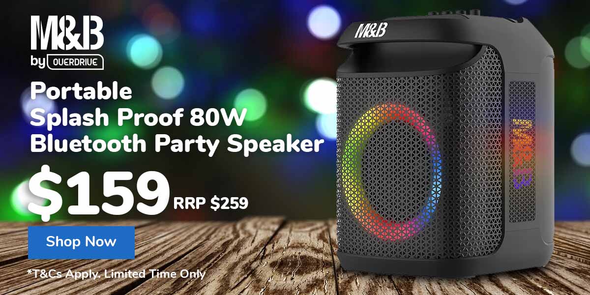 Portable 80W Bluetooth Party Speaker, IPX4 Water-Resistant, TWS Pairing