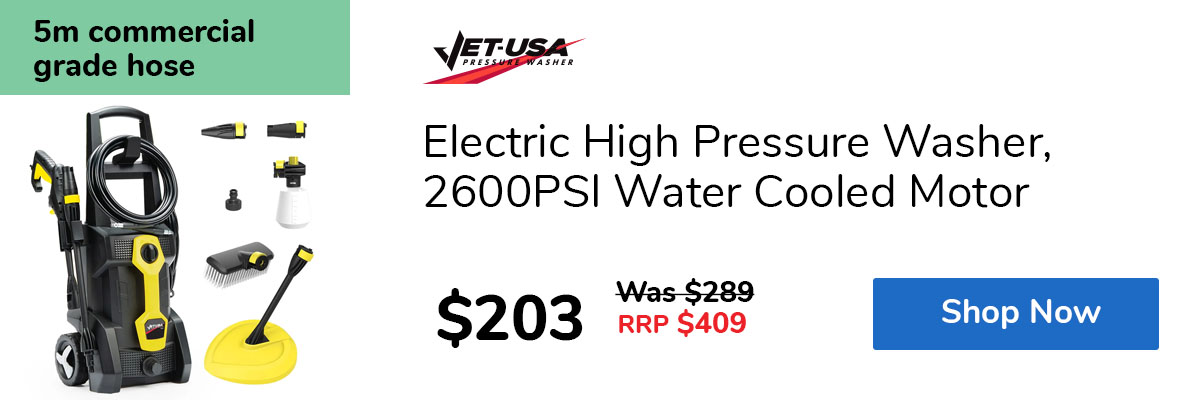 Electric High Pressure Washer, 2600PSI Water Cooled Motor