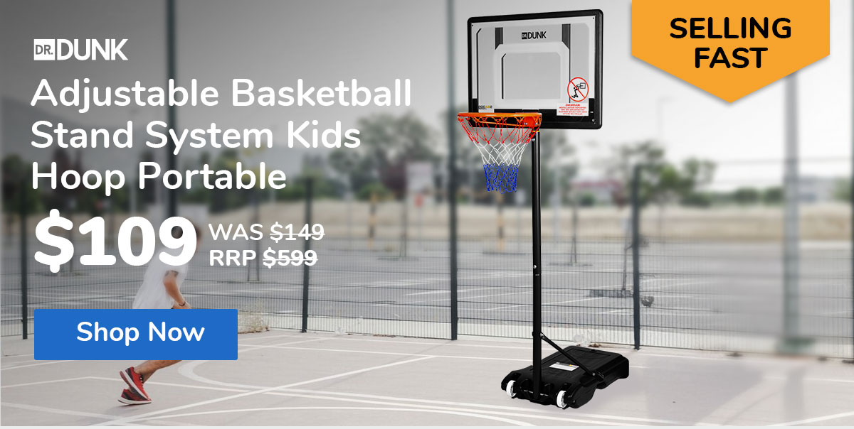 Dr. Dunk Adjustable Basketball Stand System Kids Hoop Portable Height Rim Ring