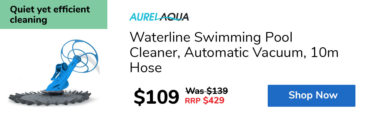 Waterline Swimming Pool Cleaner, Automatic Vacuum, 10m Hose