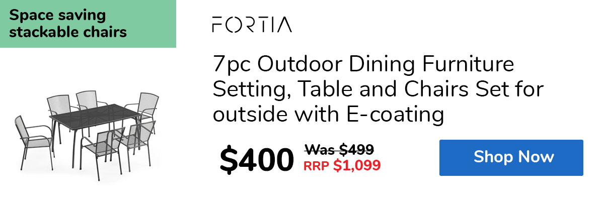 7pc Outdoor Dining Furniture Setting, Table and Chairs Set for outside with E-coating