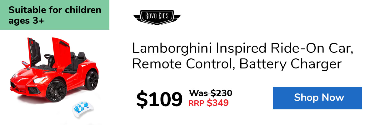 Lamborghini Inspired Ride-On Car, Remote Control, Battery Charger