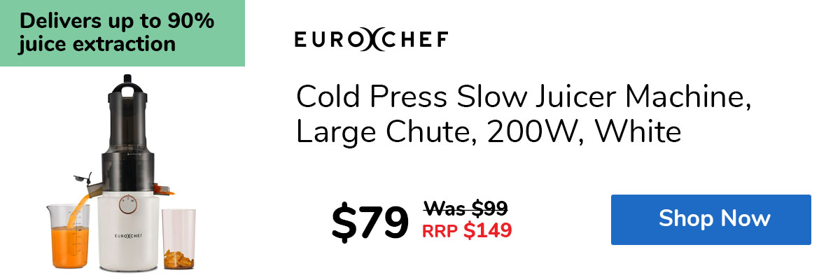 Cold Press Slow Juicer Machine, Large Chute, 200W, White