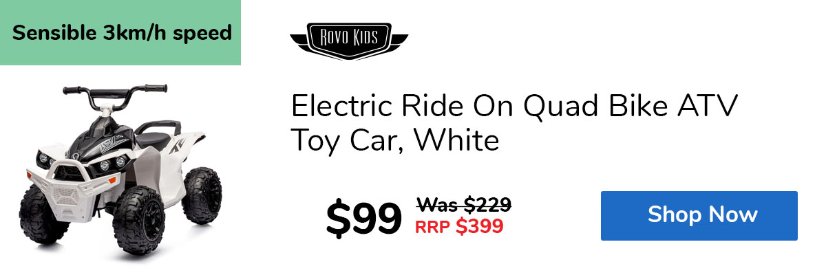 Electric Ride On Quad Bike ATV Toy Car, White