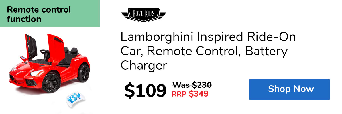 Lamborghini Inspired Ride-On Car, Remote Control, Battery Charger