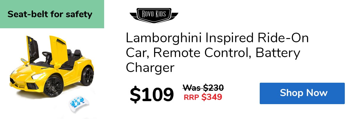 Lamborghini Inspired Ride-On Car, Remote Control, Battery Charger