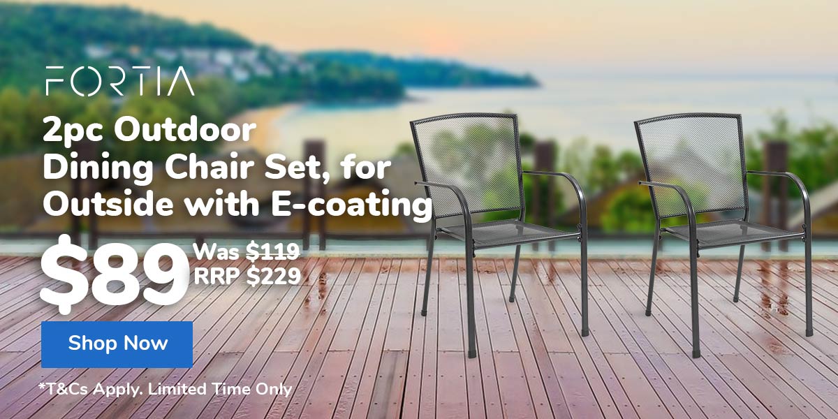 2pc Outdoor Dining Chair Set, for Outside with E-coating