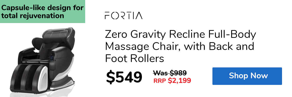 Zero Gravity Recline Full-Body Massage Chair, with Back and Foot Rollers