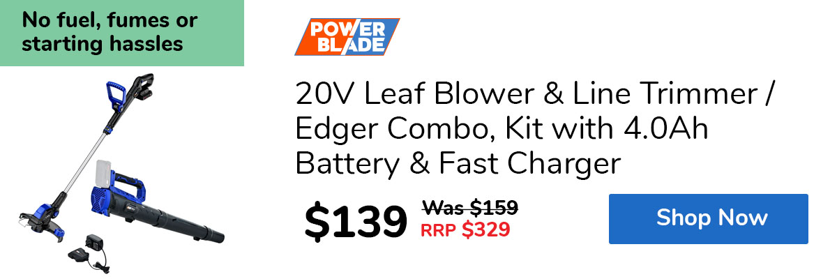 20V Leaf Blower & Line Trimmer / Edger Combo, Kit with 4.0Ah Battery & Fast Charger