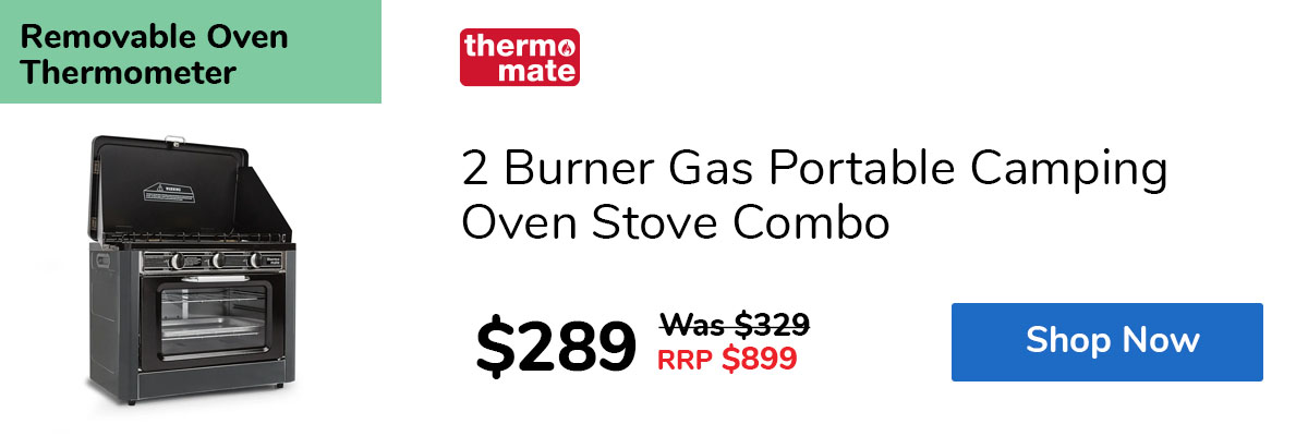 2 Burner Gas Portable Camping Oven Stove Combo