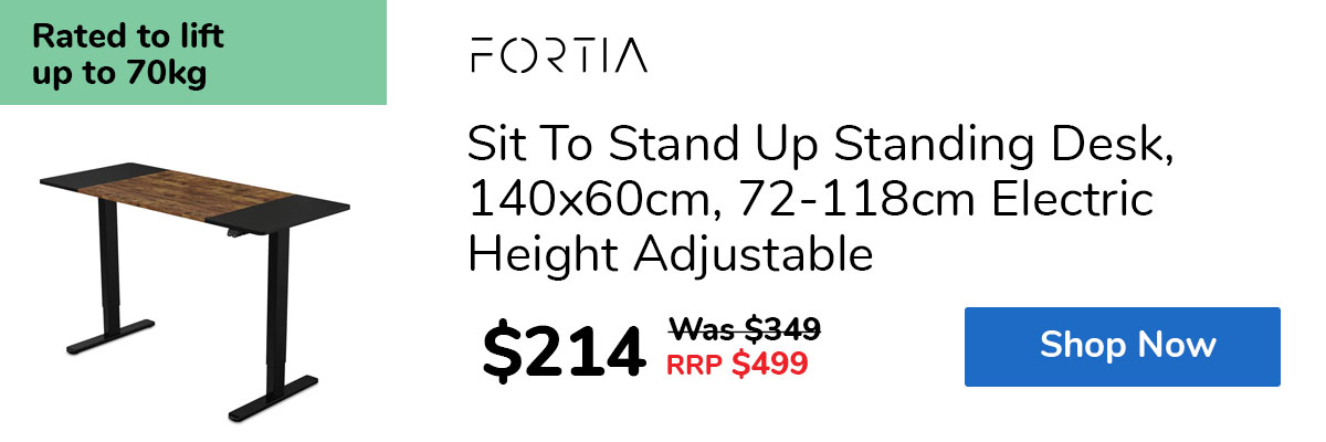 Sit To Stand Up Standing Desk, 140x60cm, 72-118cm Electric Height Adjustable