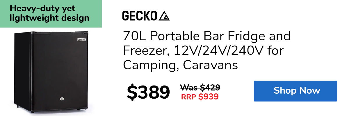 70L Portable Bar Fridge and Freezer, 12V/24V/240V for Camping, Caravans