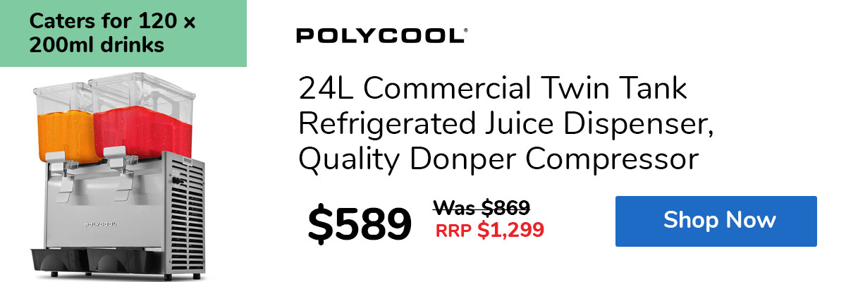 24L Commercial Twin Tank Refrigerated Juice Dispenser, Quality Donper Compressor