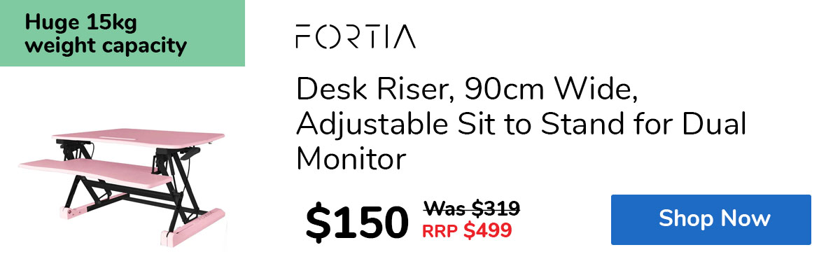 Desk Riser, 90cm Wide, Adjustable Sit to Stand for Dual Monitor