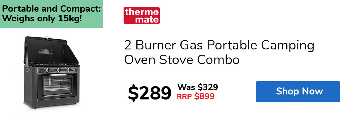 2 Burner Gas Portable Camping Oven Stove Combo