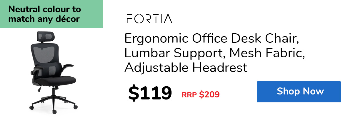 Ergonomic Office Desk Chair, Lumbar Support, Mesh Fabric, Adjustable Headrest