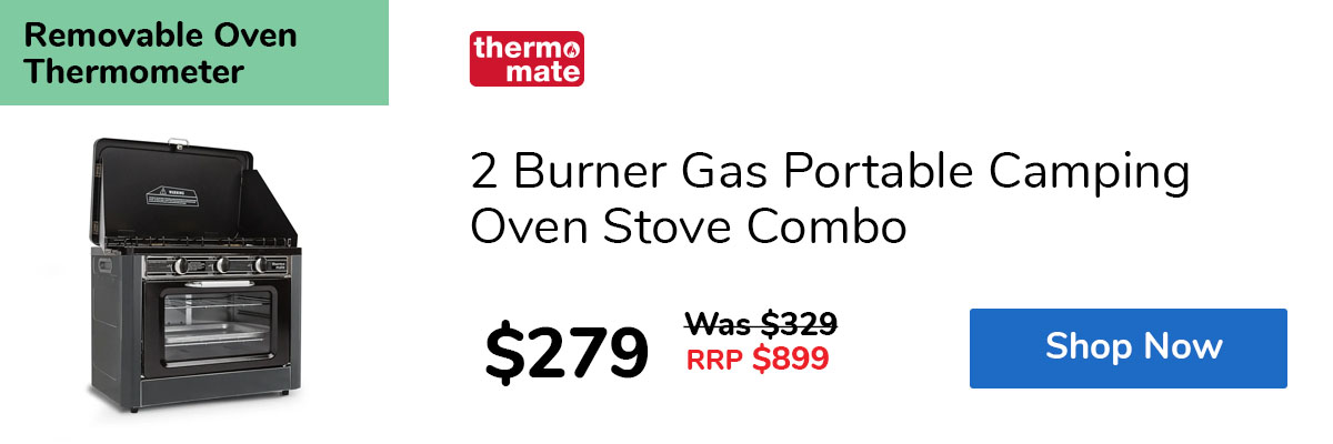 2 Burner Gas Portable Camping Oven Stove Combo