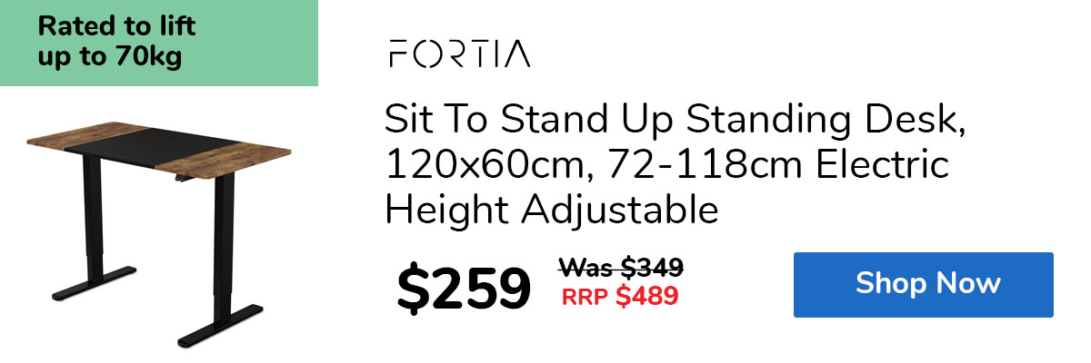 Sit To Stand Up Standing Desk, 120x60cm, 72-118cm Electric Height Adjustable