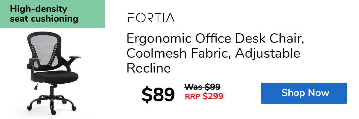 Ergonomic Office Desk Chair, Coolmesh Fabric, Adjustable Recline