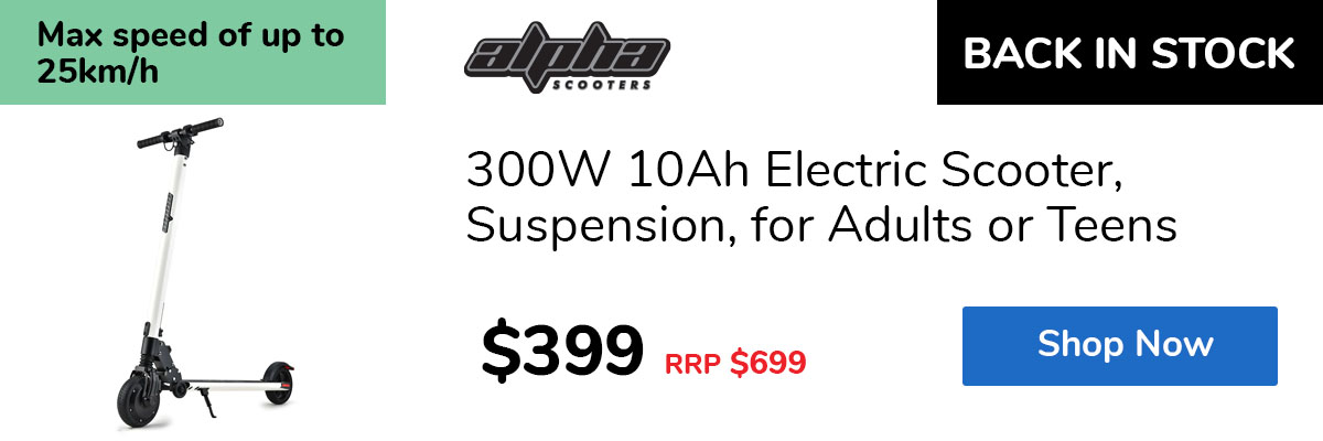 300W 10Ah Electric Scooter, Suspension, for Adults or Teens